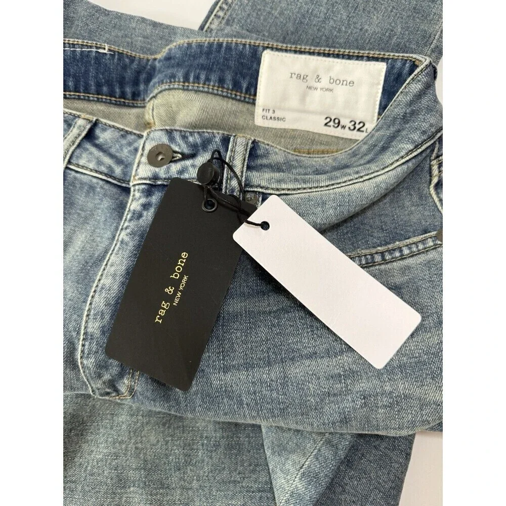 NWT. Rag & Bone Jeans Men DAYTONA Jeans Fit 3 ATHLETIC 29 W X 32 L